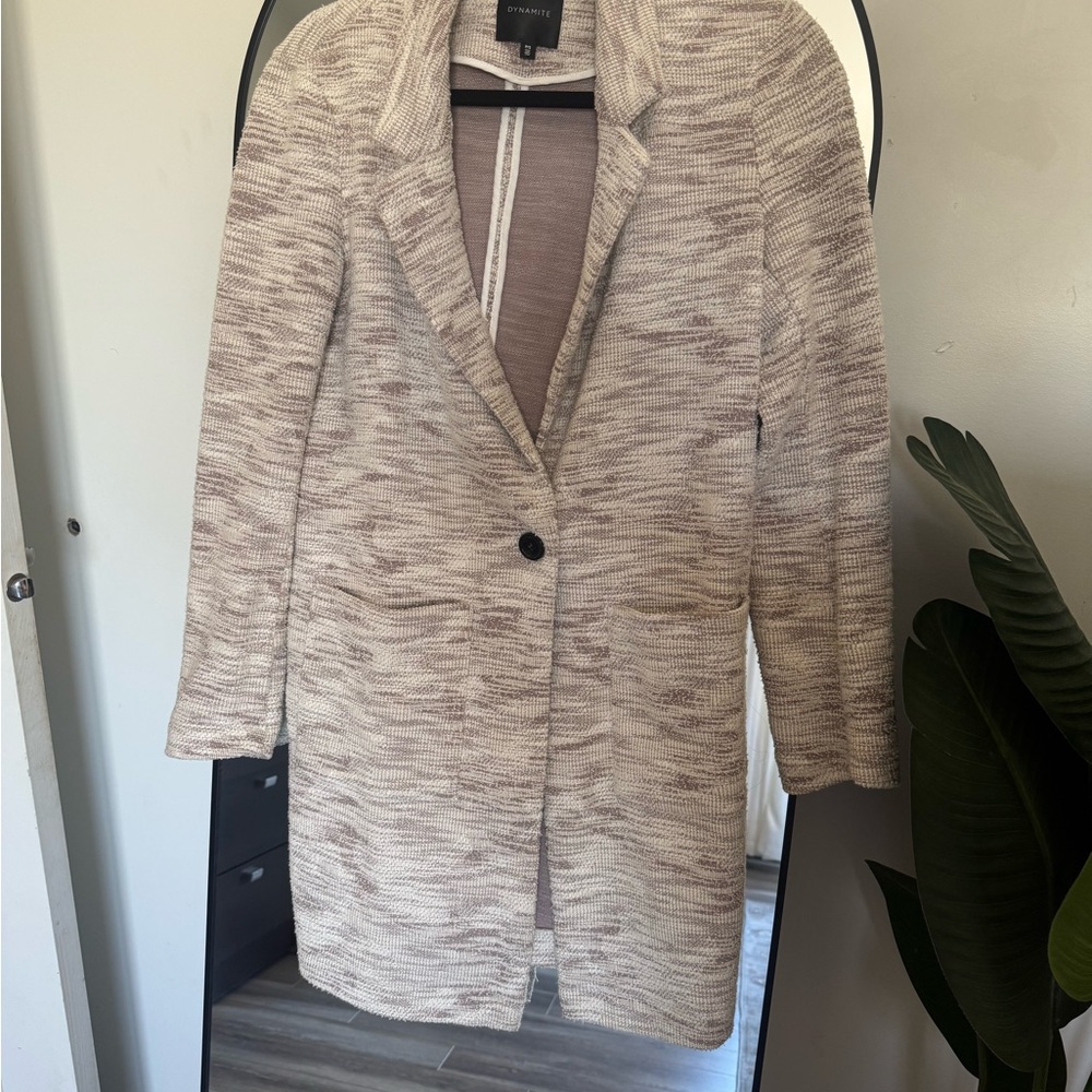 Forever 21 Cream Blazer with Textured Finish